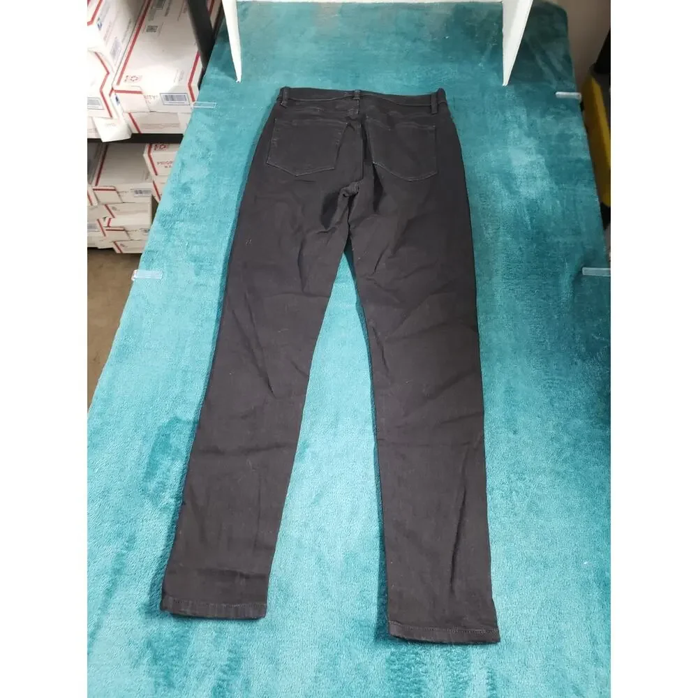 Loft Jeans Size 0 Women Black Pants Denim Stretch Dark Mid Rise The Skinny
